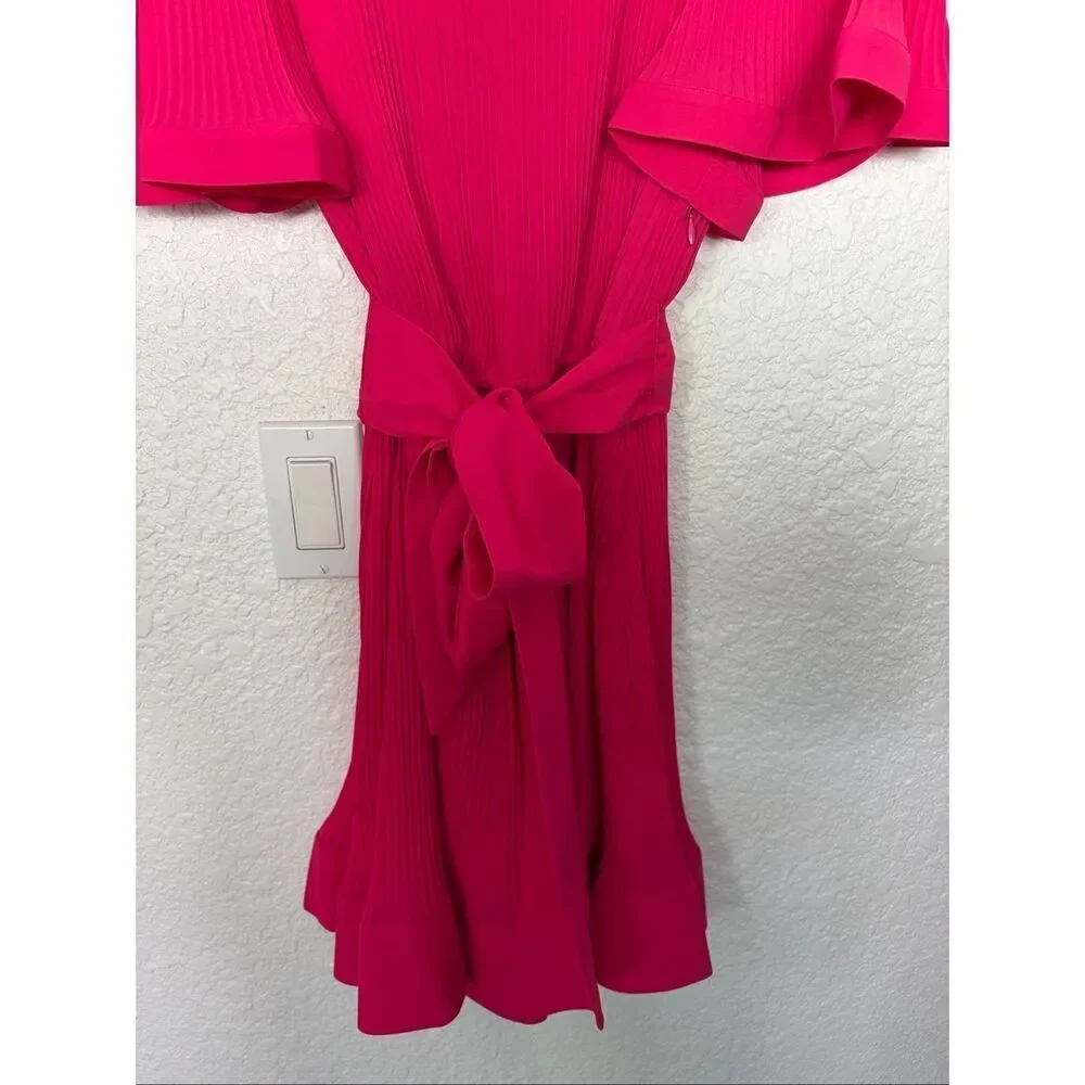 Milly Lumi Pleated Mini Dress Milly Pink Size 8 - Picture 7 of 12